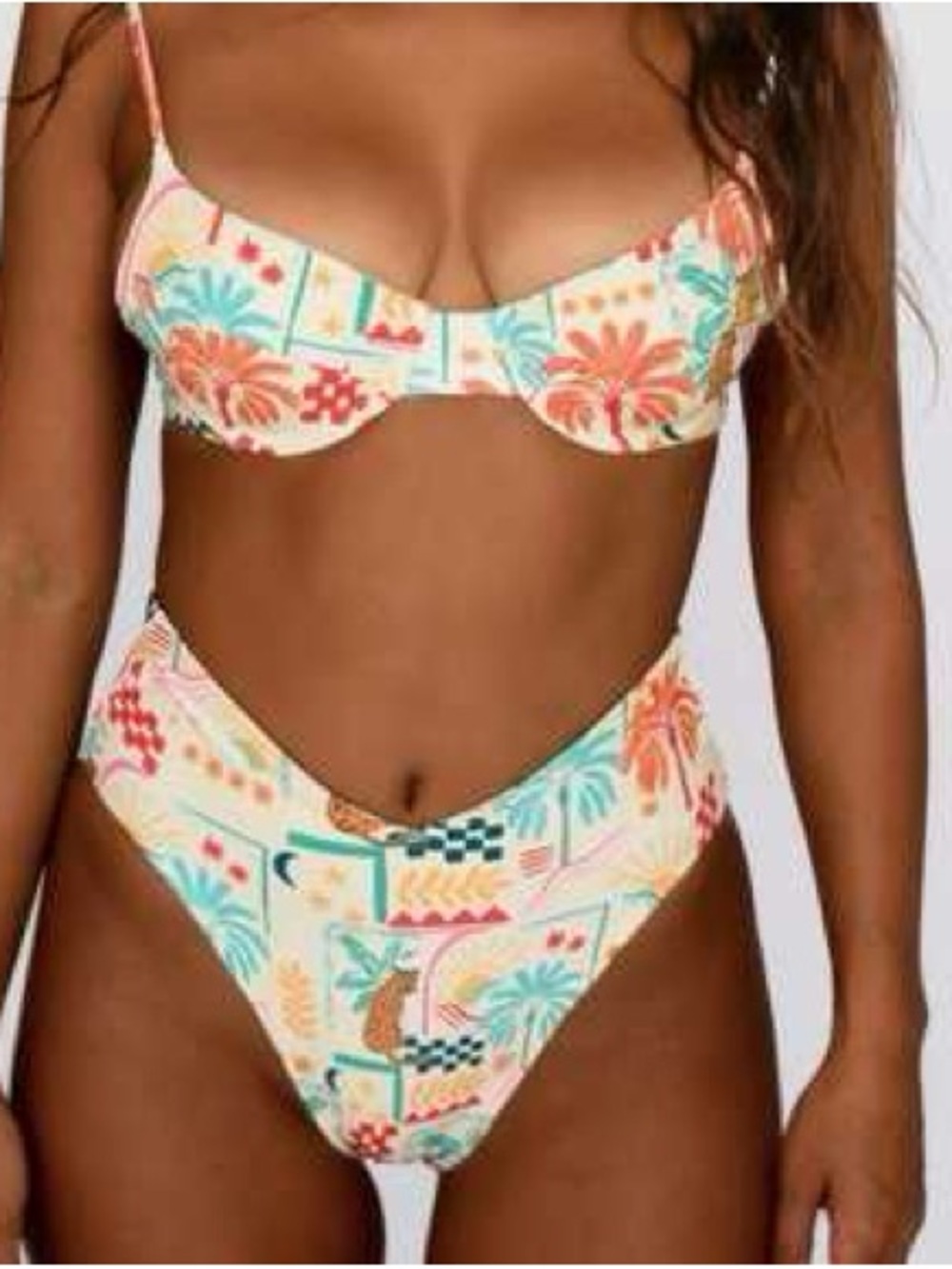 Skatie Swim Mozambique Print Hart Top Melly Bottom Medium